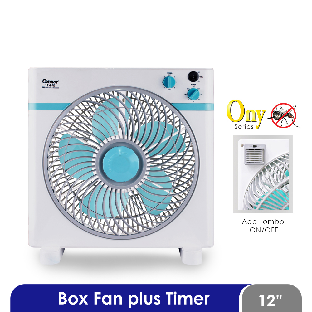Kipas Angin Kotak Dilengkapi Pengusir Nyamuk Elektrik Cosmos 12-BFE ONY - Box Fan 12 inch with Mosquito Repellent