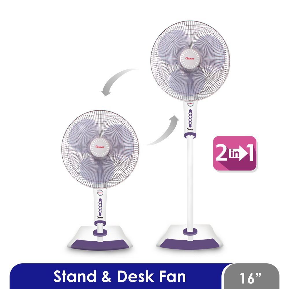 Kipas Angin Meja & Lantai Cosmos 16-SEN - Fan 2in1 16 inch (Stand & Desk)