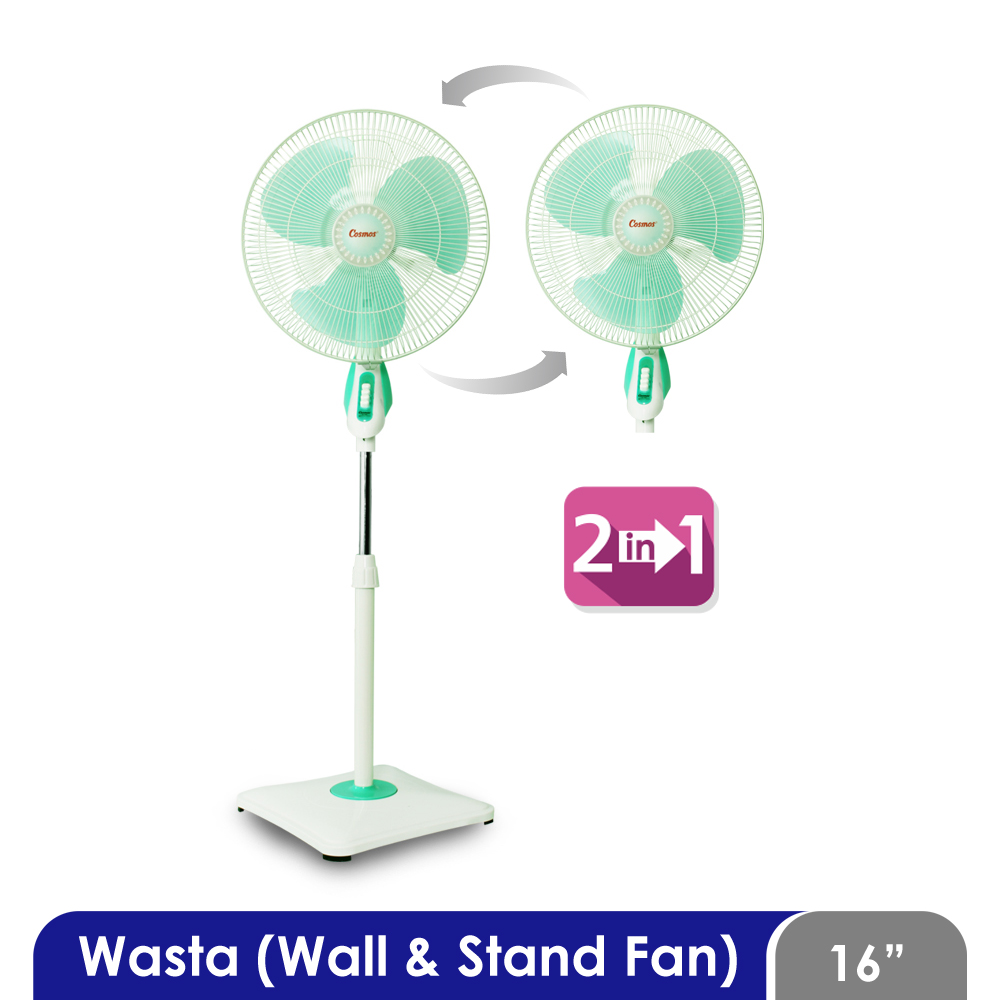Kipas Angin Dinding Berdiri Cosmos 16-SWA - Fan 2in1 16 inch (Stand & Wall)