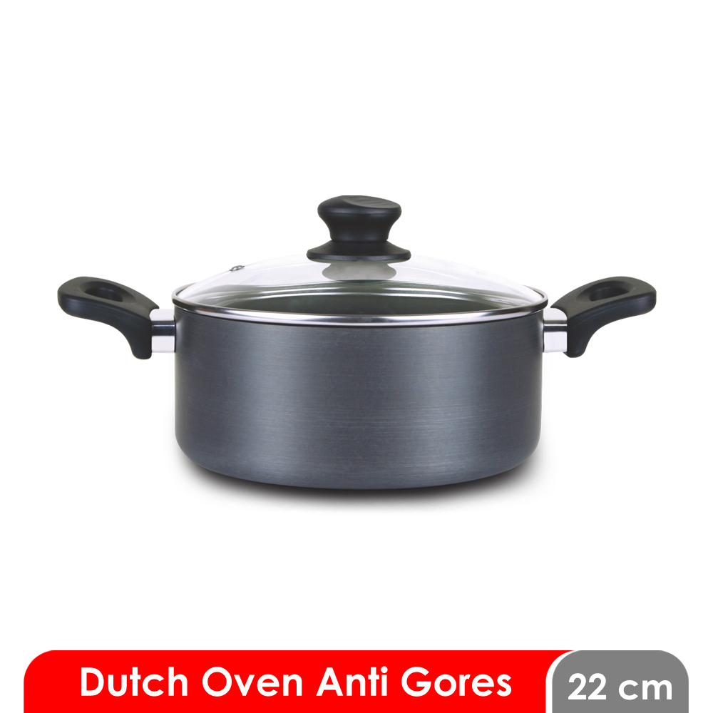 Alat Masak Panci/Kuali Ceraflon Cosmos Harmond CDO-22 HC - Anti Scratch Dutch Oven with Cover 22 cm