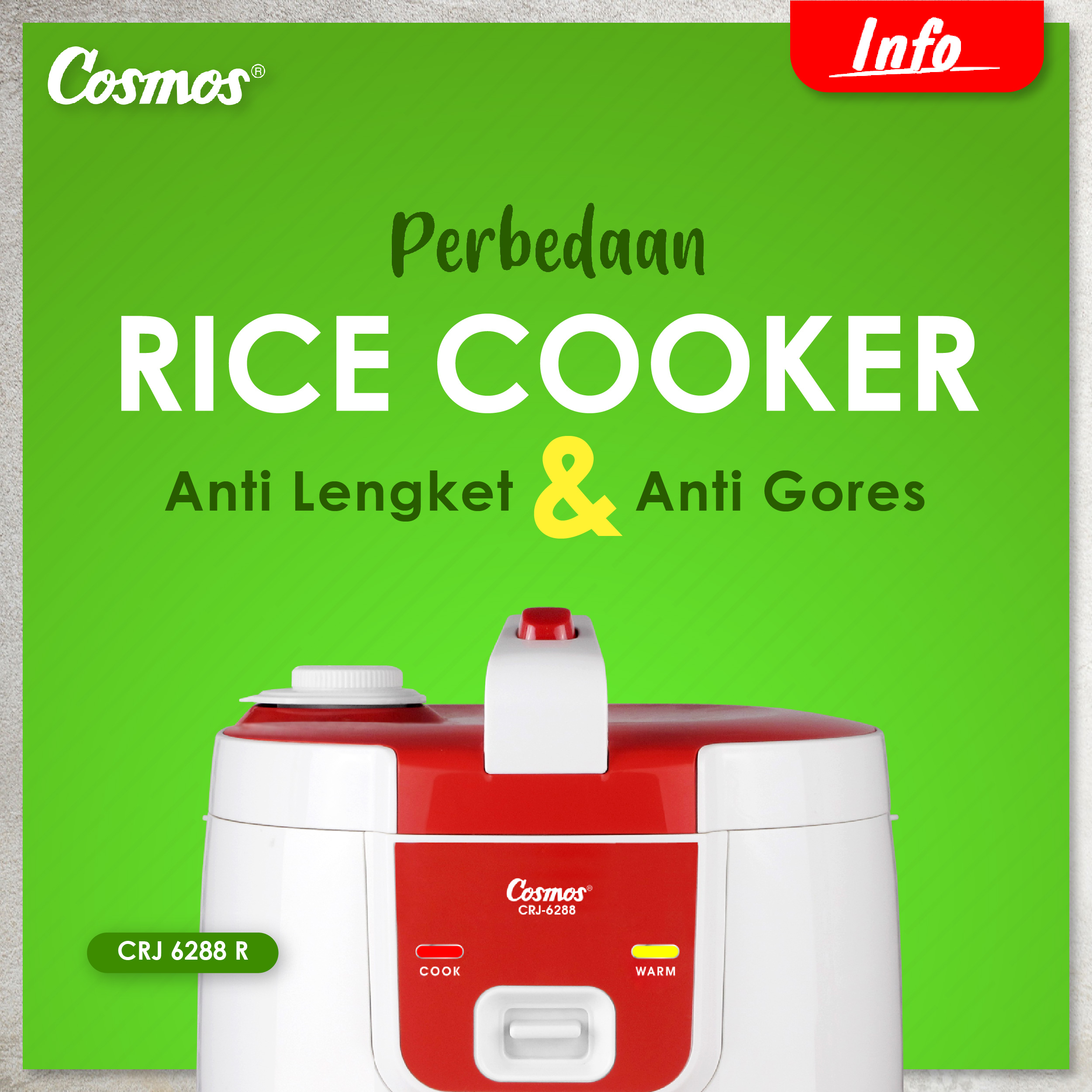 Perbedaan rice cooker anti lengket dan anti gores