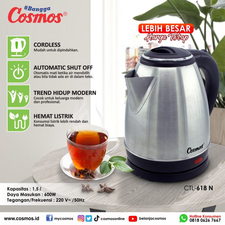 Cosmos Ketel Listrik CTL-618 N -1.5L : Cosmos